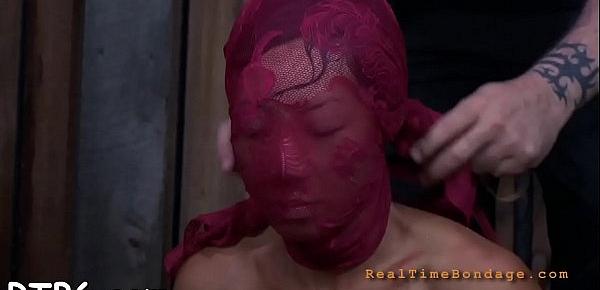  Pleasant beauty receives facial torture during bdsm play